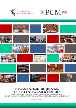 Informe Anual del Proceso de Descentralización – Año 2013