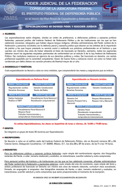 Convocatorias de las Especializaciones en Defensa Penal y