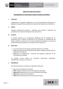 DIRECTIVA Nº 005-2016-OSCE/CD PROCEDIMIENTO DE