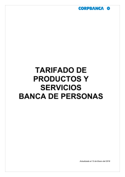 Tarifado de Productos y Servicios Banco CorpBanca