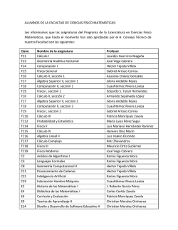 ALUMNOS DE LA FACULTAD DE CIENCIAS FÍSICO