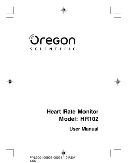 HR102 EN MANUAL R1.indd - Oregon Scientific Store
