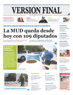 La MUD queda desde hoy con 109 diputados