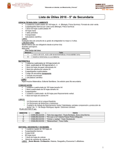 Lista de Útiles - Nivel Secundaria 2016