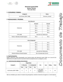 Nacional Juvenil 2016 Anexo Técnico Tiro con Arco