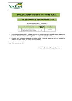 CONVOCATORIA CAS Nº015-2015
