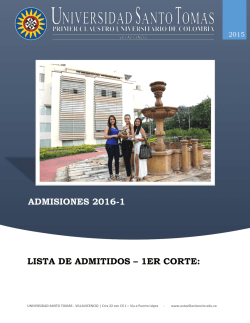 Lista de Admitidos 1 - Universidad Santo Tomás