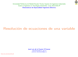 Resolución de ecuaciones de una variable