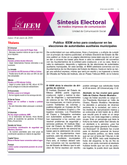 Síntesis Electoral de Medios Impresos y Comunicación