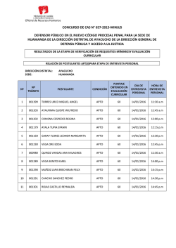 Resultados Evaluación Hoja de Vida y CV Documentado