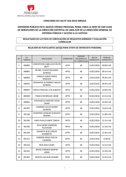 Resultados Evaluación Hoja de Vida y CV Documentado