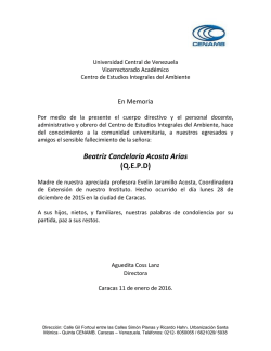 Beatriz Candelaria Acosta Arias - Universidad Central de Venezuela