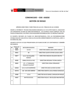 COMUNICADO – ESIE- ASGESE GESTIÓN DE RIESGO