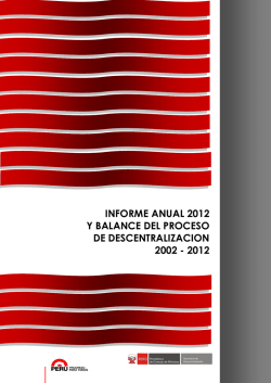 Informe Anual del Proceso de Descentralización – Año 2012