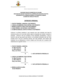 ENTREVISTA PERSONAL - Municipalidad Provincial del Callao