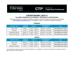 CRONOGRAMA (2016-1) - CTP - Universidad de los Andes