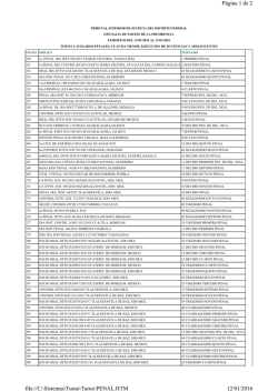 Consulta de Exhortos Penales 11 de enero 2016