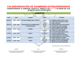 calendarización de examenes extraordinarios 2015