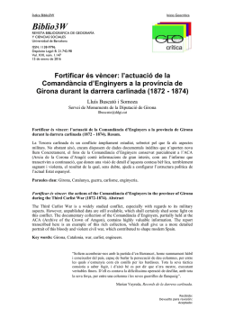 Fortificar és vèncer - Universitat de Barcelona