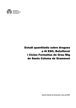 Estudi quantitatiu sobre drogues a 4t ESO, Batxillerat i