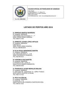 LISTADO DE PERITOS AÑO 2016 - Colegio Oficial de Podólogos