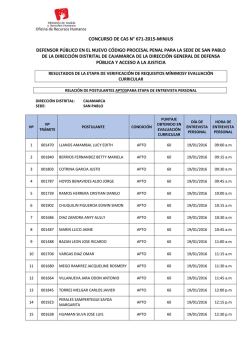 Resultados Evaluación Hoja de Vida y CV Documentado