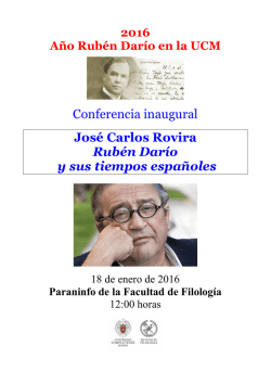 Conferencia inaugural José Carlos Rovira Rubén Darío y sus