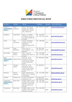 DIRECTORIO PROVINCIAL MTOP