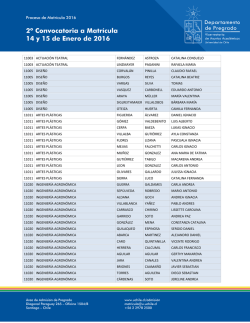 Resultados Convocados a Matr&iacute;cula