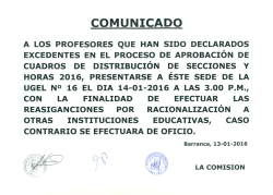 a los profesores que han sido declarados excedentes en el proceso