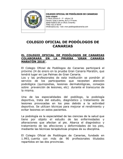 COLEGIO OFICIAL DE PODÓLOGOS DE CANARIAS