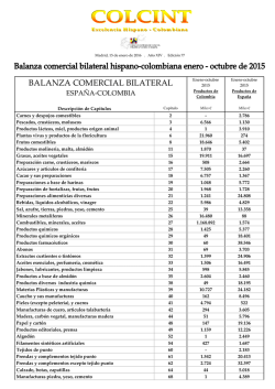 balanza comercial bilateral - CAMARA HISPANO COLOMBIANA