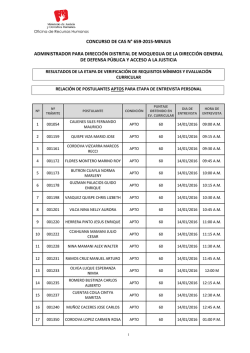 Resultados Evaluación Hoja de Vida y CV Documentado