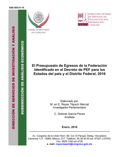 El Presupuesto de Egresos de la Federación Identificado en el