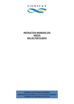 Instructivo Postulantes CPA - SIGEVA 2015