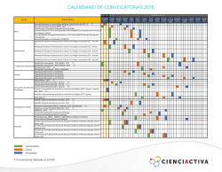 CALENDARIO DE CONVOCATORIAS 2016