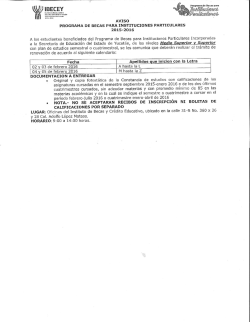 Fechas - Instituto de Becas y Credito Educativo del Estado de Yucatán