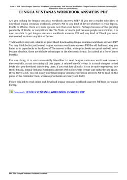 LENGUA VENTANAS WORKBOOK ANSWERS PDF