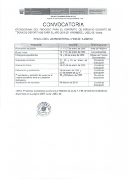 cronograma del proceso para el contrato de servicio - UGEL-06