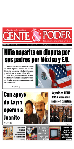 Con apoyo de Layín operan a Juanito
