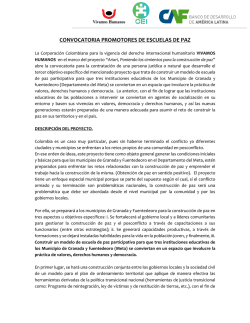 CONVOCATORIA PROMOTORES DE ESCUELAS DE PAZ