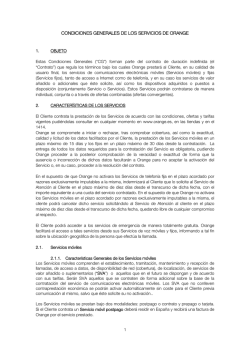 CONDICIONES GENERALES DE LOS SERVICIOS