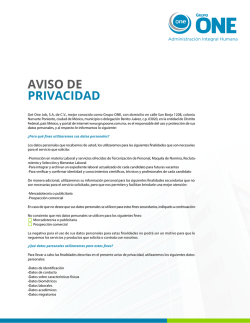 Aviso de Privacidad Web