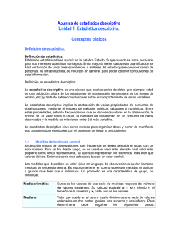 Apuntes de estadística descriptiva Unidad 1. Estadística descriptiva