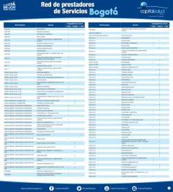 Red de prestadores de Servicios Bogot&aacute;