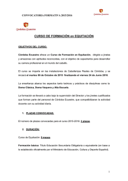 Informaci&oacute;n curso de equitaci&oacute;n