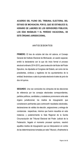 acuerdo del pleno del tribunal electoral del estado de