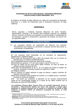 Convocatoria EMPRENDE 2016 - Gobierno del Estado de Baja