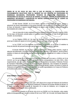 Borrador Orden OPO 2016