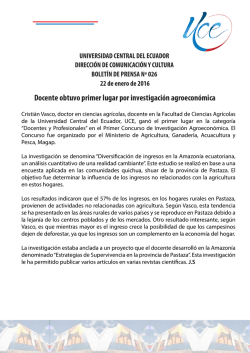 Docente obtuvo primer lugar por investigaci&oacute;n agroecon&oacute;mica
